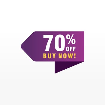 70 discount, Sales Vector badges for Labels, , Stickers, Banners, Tags, Web Stickers, New offer. Discount origami sign banner.
