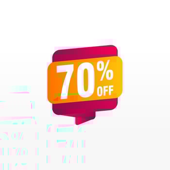 70 discount, Sales Vector badges for Labels, , Stickers, Banners, Tags, Web Stickers, New offer. Discount origami sign banner.