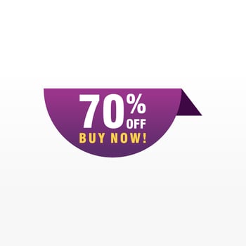 70 discount, Sales Vector badges for Labels, , Stickers, Banners, Tags, Web Stickers, New offer. Discount origami sign banner.