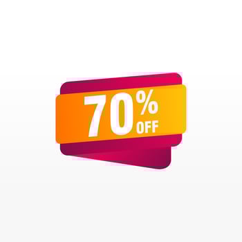 70 discount, Sales Vector badges for Labels, , Stickers, Banners, Tags, Web Stickers, New offer. Discount origami sign banner.
