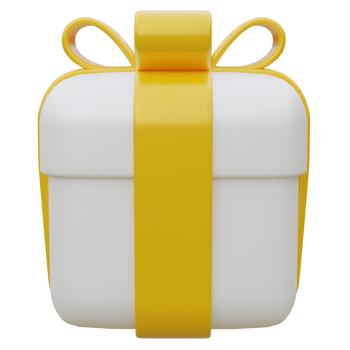 3D Gift Box with Yellow Ribbon. png