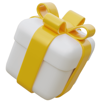3D Gift Box with Yellow Ribbon. png