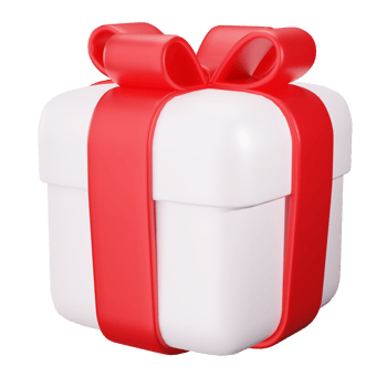 Gift Box with red Ribbon bow. 3D Cute Gift Box png