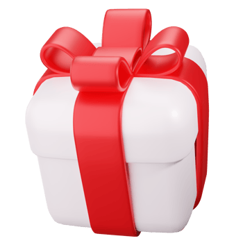 Gift Box with red Ribbon bow. 3D Cute Gift Box png