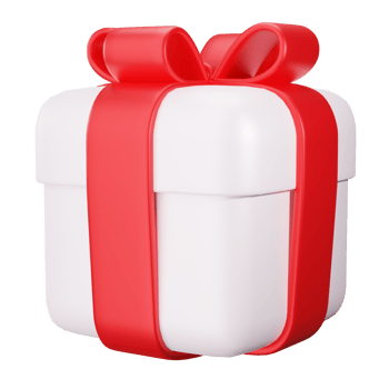 Gift Box with red Ribbon bow. 3D Cute Gift Box png