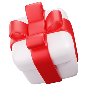 Gift Box with red Ribbon bow. 3D Cute Gift Box png