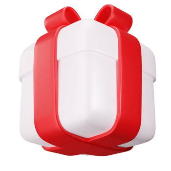 Gift Box with red Ribbon bow. 3D Cute Gift Box png
