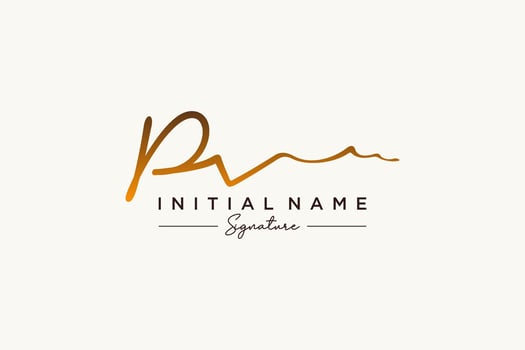Initial PV signature logo template vector. Hand drawn Calligraphy lettering Vector illustration.