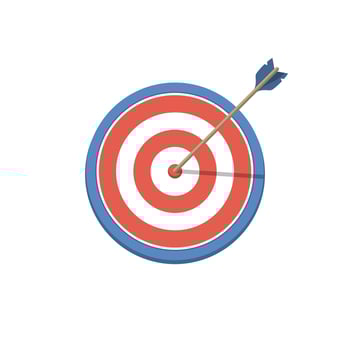 Target with arrow shooting on isolated background, Vector illustration.