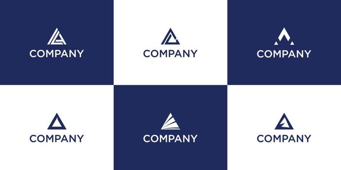letter A logo design template icons for business accounting and financial vector