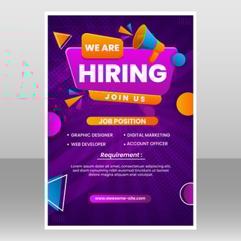 We Are Hiring Poster Template vector
