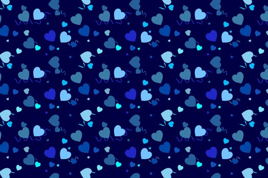Pattern with geometric elements in blue tone valentine heart pattern Abstract Gradient Background vector
