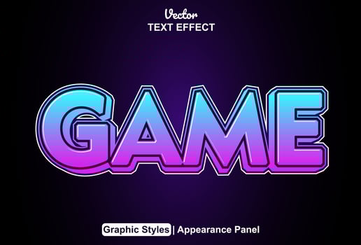Game text effects with graphic style and editable. vector
