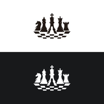chess pieces on chessboard Chess icons Vector chess isolated on background