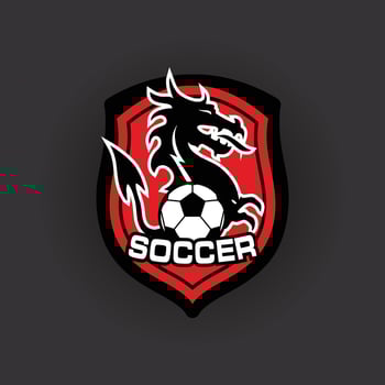 Dragon soccer club mascot logo sport vector