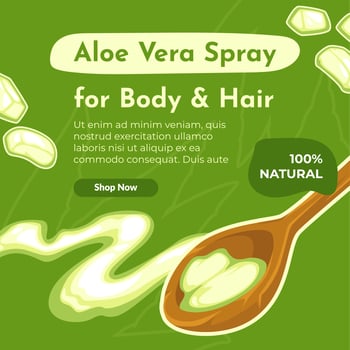 Aloe vera spray for body and hair treatment web vector
