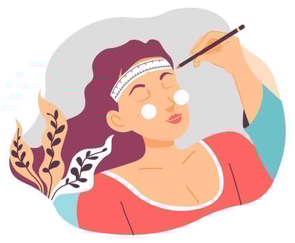 Eyelashes extension, woman in beauty salon vector