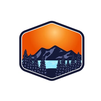 Outdoor mountain adventure logo graphic design modern vector illustration