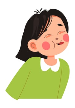 Small girl teasing sticking out tongue vector