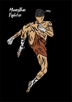illustration of muaythai fighter vector