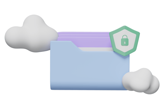 3d cloud folder icon with shield insecure isolated. cloud storage download, data transfering, Internet security, privacy protection, ransomware protect, 3d render illustration png