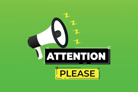 Attention please word with Shouting on megaphone vector illustration