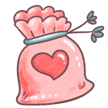 Valentine Bag of Hearts Clip Art png