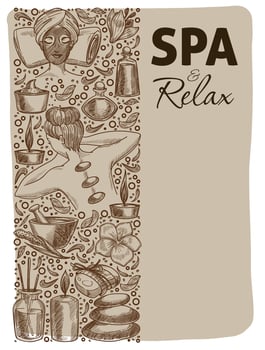 Spa relax and rest, massage and procedure banner vector