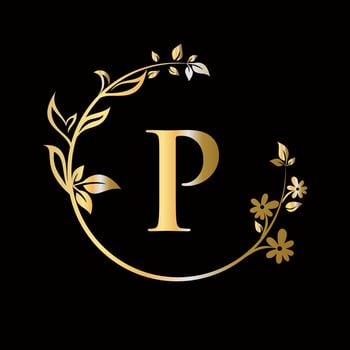 Letter P Beauty flower logo decorative, flower, beauty, spa vector template
