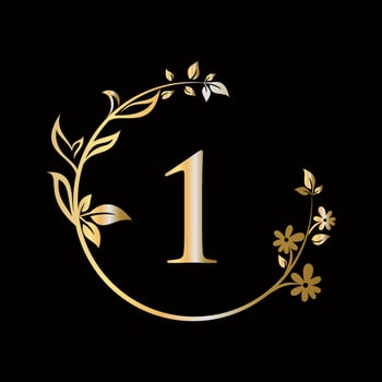 Letter 1 Beauty flower logo decorative, flower, beauty, spa vector template