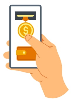 Banking application smartphone, financial control vector