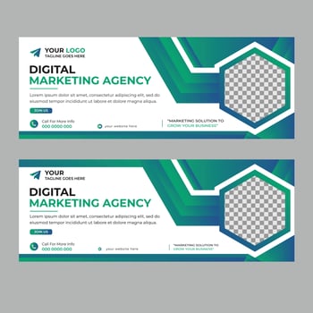 Trendy corporate Digital marketing cover social media banner template Premium Vector