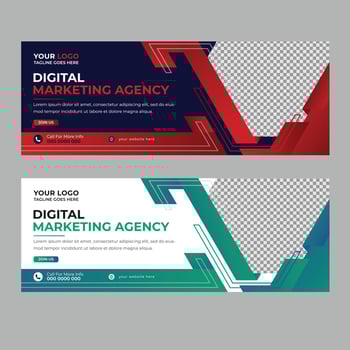 Trendy corporate Digital marketing cover social media banner template Premium Vector