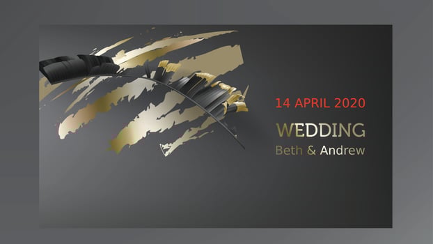 Tropical black and gold leaves on dark background vector