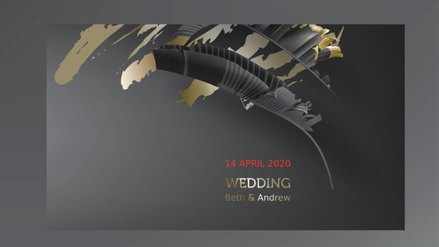 Tropical black and gold leaves on dark background vector