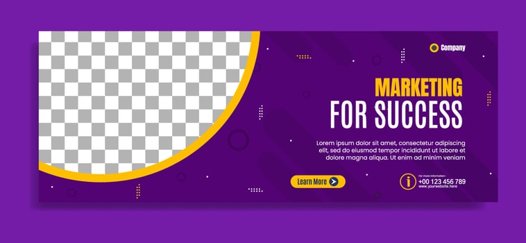Modern banner template design for business webinar, marketing webinar, online class program, etc vector