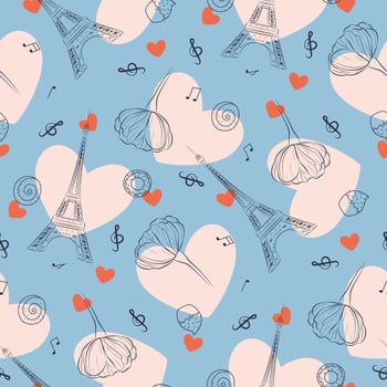 romantic seamless pattern vector