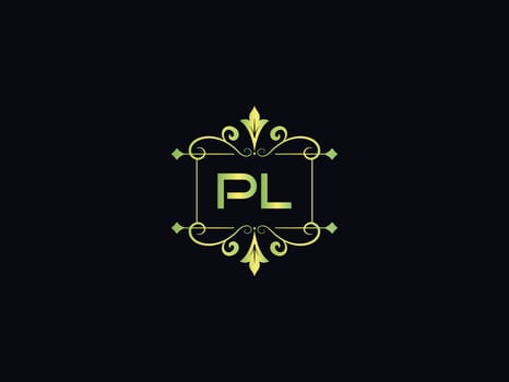 Monogram Pl Luxury Logo, Minimal Pl Letter Logo Design vector