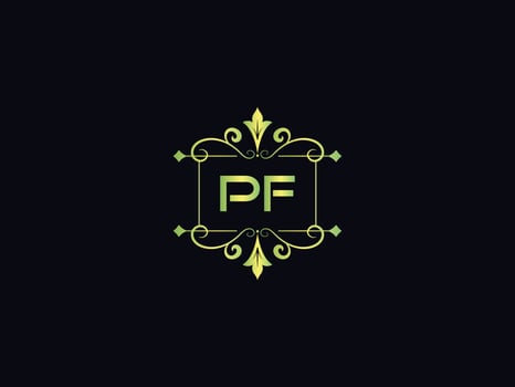 Monogram Pf Luxury Logo, Minimal PF Letter Logo Design vector