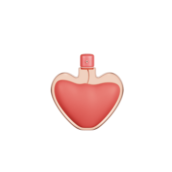 valentine heart perfume 3d Illustration png