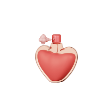 valentine heart perfume 3d Illustration png