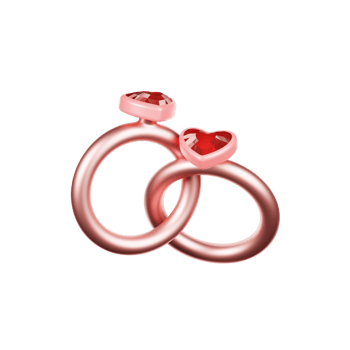 valentine heart ring 3d Illustration png