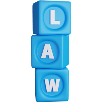 3d rendering dice with the letters law isolated png
