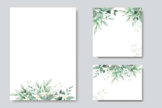 Beautiful Watercolor Floral Wedding Card template vector