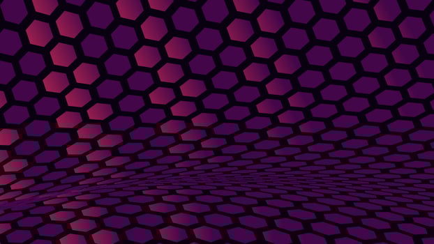 Abstract wavy gradient hexagonal vector background