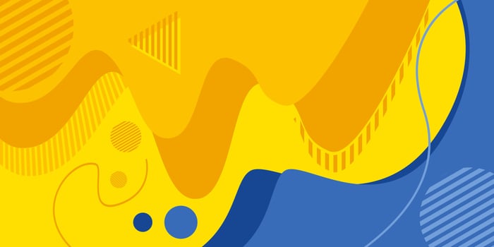 Fluid abstract background in yellow and blue colors hipster style vector