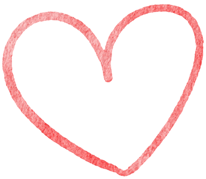 Hand drawn red hearts shape in watercolor style for romantic printing or decorations png