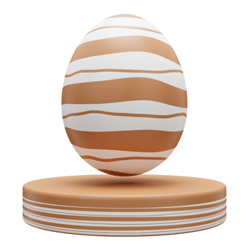 gold egg podium easter 3d illustration png