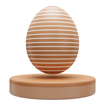 gold egg podium easter 3d illustration png