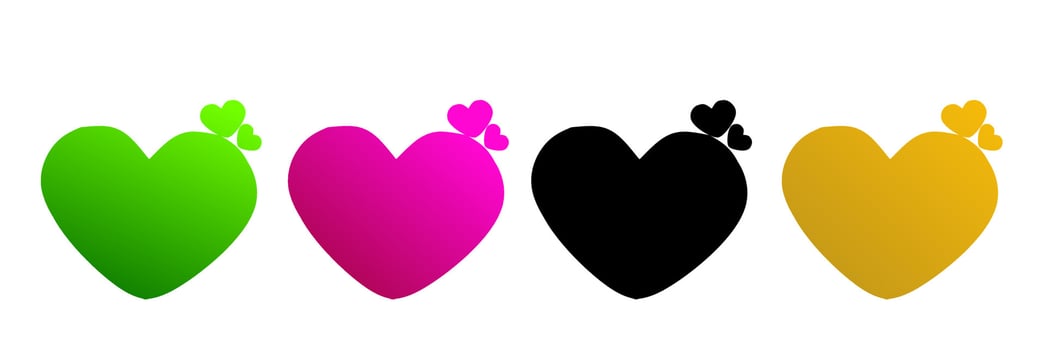Love heart icon vector. Valentine's day romantic love symbols collection. Love concept. Design element for Valentine's day. vector